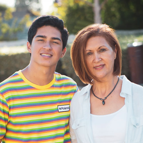 ian Gutierrez and his mother