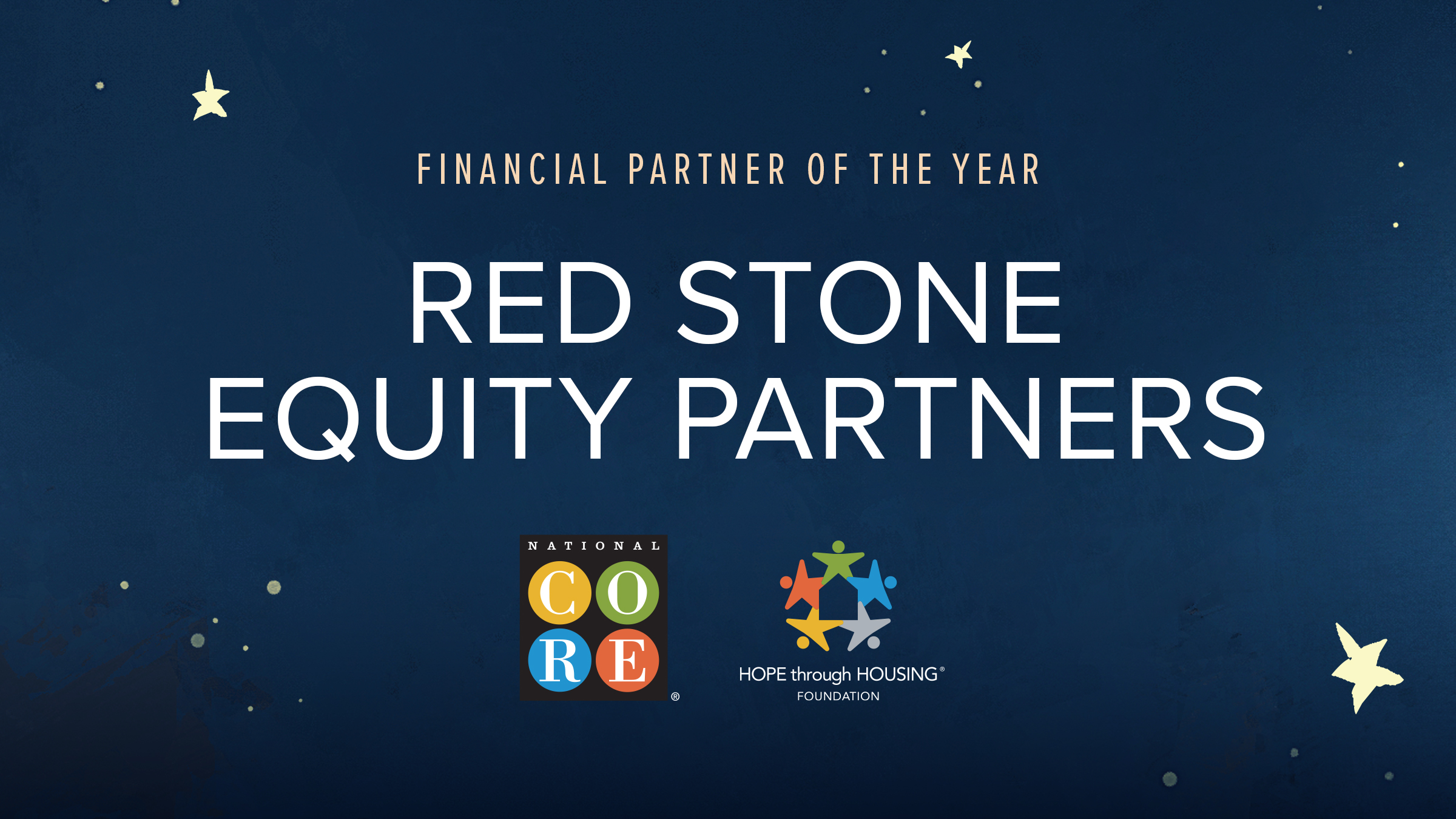 Celebrate Red Stone Equity Partners as our Financial Partner of the Year, vital for National CORE's expansion and success.